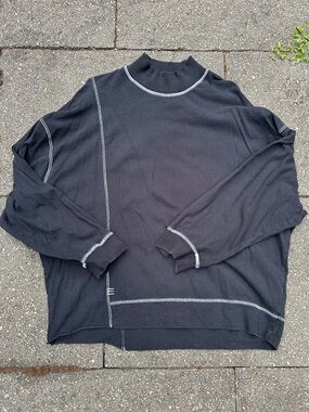 🖤 BDG Urban Outfitters Contrast Stitch Mock Neck Long Sleeve - Size M